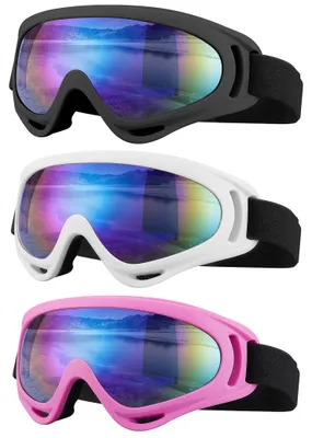 Produktbild von 3er-Pack Ski- und Motorradbrille für Erwachsene und Jugendliche