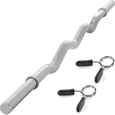 Obrázok produktu pre MAXXIVA zakrivená obojručná EZ tyč, 120 cm, strieborná