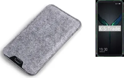 Produktbild von K-S-Trade Filz Handyhülle kompatibel mit Xiaomi Black Shark 2 Pro Schutzhülle Filztasche Filz Tasche Case Sleeve Handy Hülle Filzhülle grau