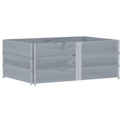 Produktbild von vidaXL Paletten-Aufsatzrahmen 3 Stk. Grau 150x100 cm Massivholz Kiefer