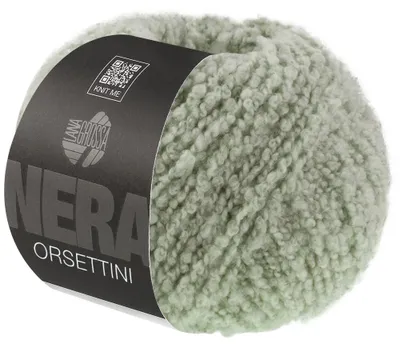 Produktbild von Lana Grossa ORSETTINI (NERA) 50 g Bouclé-Garn aus superfeinen Merinofasern Farbe 012 - Helles Graugrün