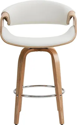 A white and light brown bar stool.