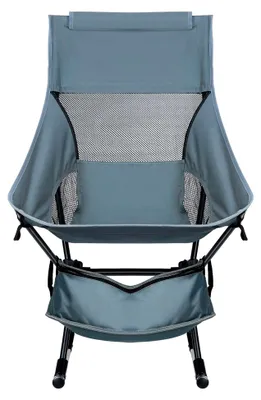 Produktbild von Übergroßer faltbarer Schaukelstuhl, tragbarer Netz-Wippstuhl mit Aufbewahrungstasche für Terrasse, Rasen, Garten, Outdoor, robuste Klappstühle, unterstützt bis zu 115 kg, Grau
