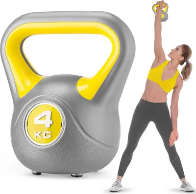 Obrázok produktu pre Gymtek® Kettlebell Dumbbell - 4kg závažie - kettlebell, hojdacia činka, loptové závažie pre domácu posilňovňu, fitness, pilates, silový tréning