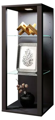 Produktbild von Hängende Glasvitrine | Vitrine aus ESG-Sicherheitsglas | Maße ca. H. 90 x B. 35 x T. 35 cm | Platzsparende Hängevitrine | Glas Vitrinenschrank