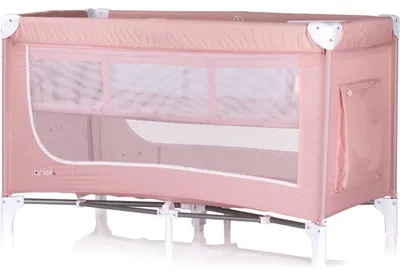 Produktbild von Chipolino Reisebett Ariel, 2 Ebenen, Tragetasche, Seiteneingang, Seitentasche rosa weiß