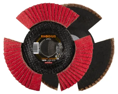 Produktbild von RHODIUS TOPline VISION SPEED Fächerschleifscheibe 125 x 22,23 mm K40 10 Stk