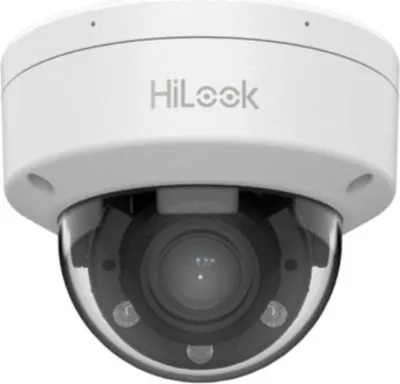 Imagen del producto de Cámara domo HiLook IPC-D640HA-LZU, lente de 2.8-12 mm (4 MP, alcance IR de 30 metros, alcance LED de 30 metros, iluminación híbrida), color blanco