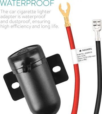 Produktbild von Navaris KFZ Zigarettenanzünder Steckdose spritzwassergeschützt - 12V Steckdose Auto Motorrad - Zigaretten Anzünder Verteiler Adapter