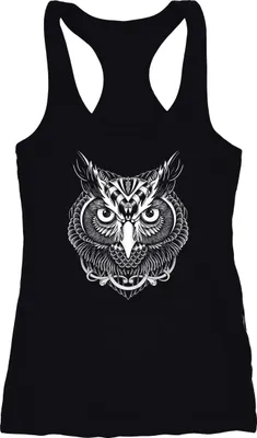 Produktbild von Damen Tank-Top Eule Racerback Neverless® schwarz XXL