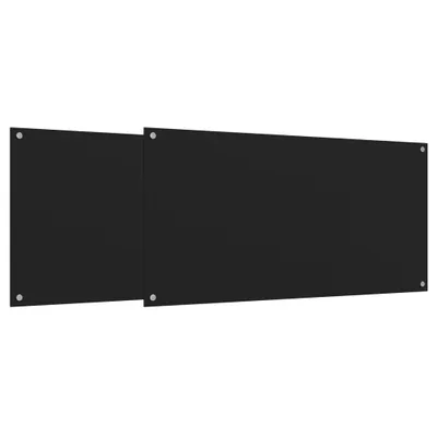 Obrázok produktu pre Kuchynské zásteny 2ks čierne 80x40 cm tvrdené sklo