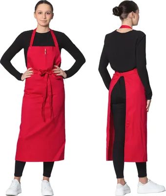 Produktbild von Schürze mit Latz 65% Baumwolle, 35% Polyester, rot