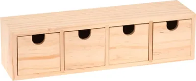 Produktbild von Holz-Box mit 4 Schubladen 31x8x8 cm