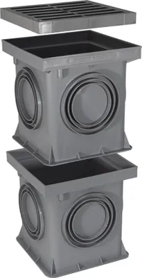 Produktbild von Marley Einlaufschacht 200x200mm + Schacht ohne Boden + Rost Hofablauf Ablauf begehbar