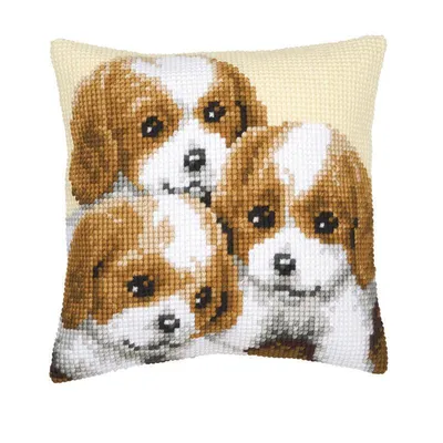 Produktbild von Vervaco KK128 Stickkissen Motiv Hunde