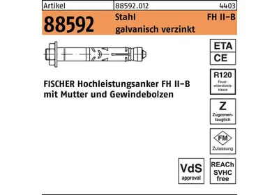 Produktbild von Hochleistungsanker R 88592 FH II 18/ 25 B Stahl galvanisch verzinkt