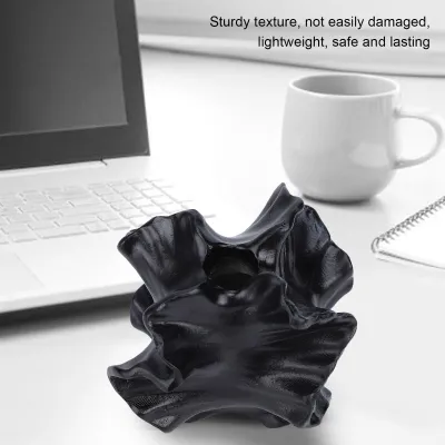 Produktbild von Moderne Vase Schwarz Minimalistische Desktop Dekoration Harz Blumenvase für Wohnzimmer Esstisch Arbeitszimmer Büro