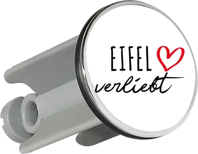 Produktbild von Huuraa Waschbeckenstöpsel Eifel verliebt 4cm höhenverstellbar Abflussstopfen Geschenkidee