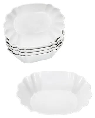 Zdjęcie produktu dla 6x Fritta owalna miska na frytki biała miska na currywurst talerz do serwowania porcelana