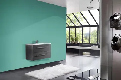 Produktbild von Badezimmer Waschplatz grau Hochglanz 70cm Niagara