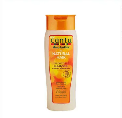 Imagen del producto de Champú Cantu para cabello rizado, sin sulfatos, con manteca de karité, 400 ml