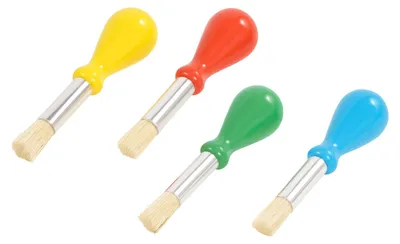 Image de EDUPLAY 240161 Pinceaux à manche boule, multicolores, 4 pièces (1 set)
