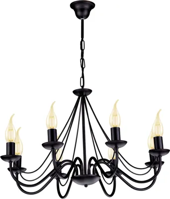 Zdjęcie produktu dla Żyrandol BARTEZ czarny 8xE14x60W metal wym:75x65x65cm IP20 Kaja