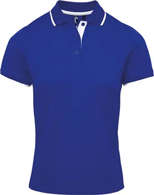 Produktbild von Premier Workwear PR619 | Damen Contrast Coolchecker Polo - Farbe: Royal (ca. Pantone 286)/White - Größe: M