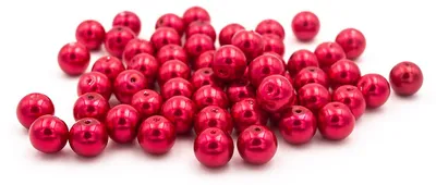 Produktbild von Vintageparts Glaswachsperlen Rot 10 mm, 40 Stück