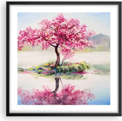 Produktbild von Gerahmtes Poster - Schwarzer Rahmen - Baum Abstraktion - 50x50 cm - Wand Bild - Wanddeko - Wandbilder - Kunstposter - Wandposter - Bilderrahmen - Bilder - Kunstdruck - Wandbild - P2BAC50x50-3805