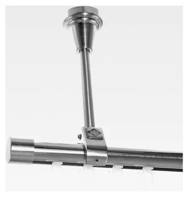 Produktbild von Innenlauf Gardinenstange 1-läufig 140 cm Edelstahl-Optik