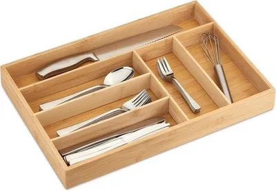 Produktbild von Famanu Besteckkasten Organizer - 6 Fächer aus Bambus