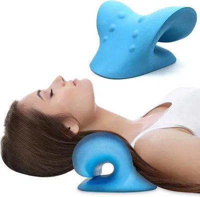 Productafbeelding van Neksteun - Draagbaar cervicale tractiekussen - Ergonomisch kussen voor nekcorrectie, ontworpen voor verlichting van nekpijn