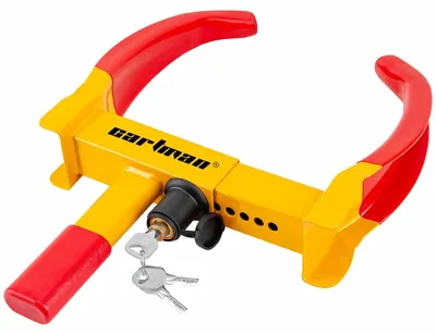 Productafbeelding van Wielklem aanhanger - Wielklauw diefstalbeveiliging - 3 sleutels - 17,8 tot 27,9 cm - Geel en rood