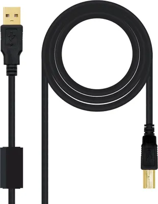 Zdjęcie produktu dla Nanocable 10.01.1202, 2 m, USB A, USB B, USB 2.0, Męska/Męska, Czarny