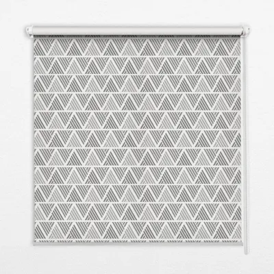 Produktbild von Seitenzug-Rollo Fensterrollo Jalousie - Lichtdurchlässig Springrollos - 100x180 cm - Gestreifte Dreiecke