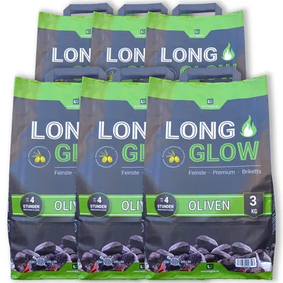 Produktbild von Long Glow Olive 18 kg Premium Grillbriketts |  Spain