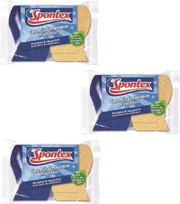 Produktbild von Spontex Geschirrschwamm Kratzfrei & saugstark 2 Geschirrschwämme (3er Pack)