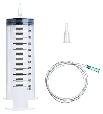 Produktbild von Große Spritze mit Schlauch, 550ml Industrielle Spritze, Plastikspritze, Plastikspritze Wiederverwendbare für Wissenschaftliche, Industrielle Labors, Tierfütterung, Messen