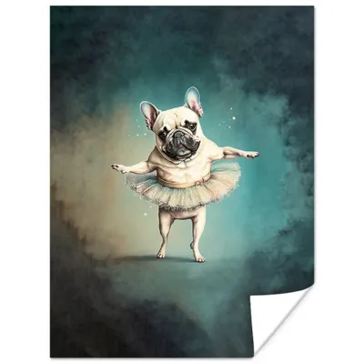 Produktbild von MuchoWow® Poster Hund - Tutu - Ballett - Abstrakt - Porträt 120x160 cm - Wandbilder