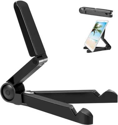 Imagen del producto de Soporte para tablet ajustable y plegable, compatible con dispositivos de 4 a 13 pulgadas, para uso doméstico