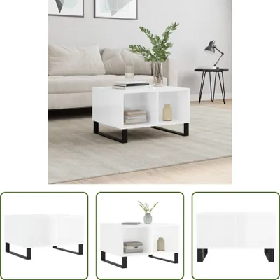 Produktbild von The Living Store Couchtisch Hochglanz-Weiß 60x50x36,5 cm Holzwerkstoff