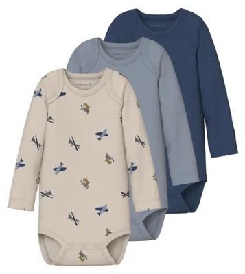 Produktbild von NAME IT Herren Nbmbody 3P Ls Airplane Noos, Peyote, Numeric_80