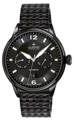 Produktbild von Dugena Herrenuhr Kappa Kalender 7090305, Automatik, Schwarz, Edelstahl
