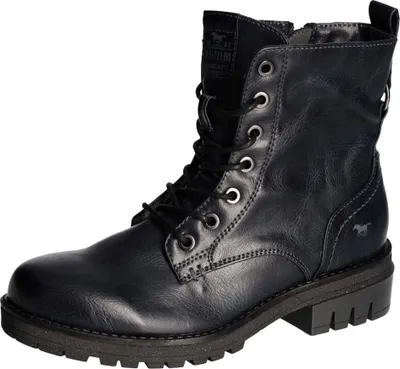 Produktbild von Mustang Damen Stiefelette Schnürboot Combat Boot Zierleiste 1397-505, Größe:40 EU, Farbe:Blau