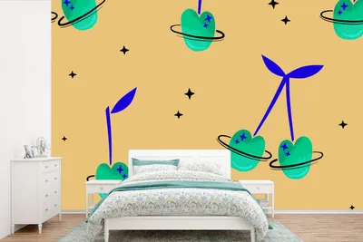 Produktbild von MuchoWow® Fototapete für Wohnzimmer oder Schlafzimmer Wandtapete Vinyl Motivtapete Kinder - Sterne - Weltraum - 390x260 cm - Papiertapete