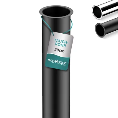 Produktbild von Engelbach® Universal Tauchrohr für Siphon 200mm  1 1/4 Zoll x 32mm, Matt Schwarz