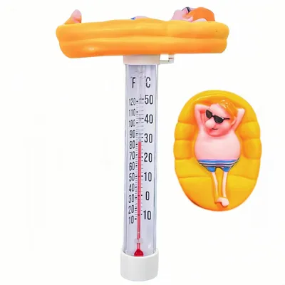 Imagen del producto de Termómetro para agua, flotante, resistente a roturas, ideal para piscinas, spas, piscinas para bebés y estanques de jardín