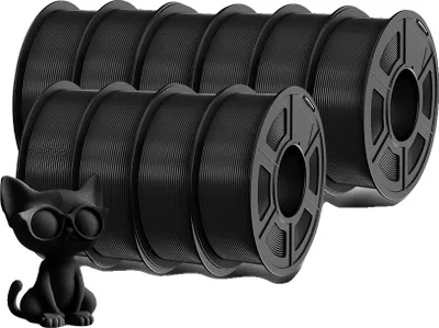 Image de filament pour imprimante 3D PLA PLUS, diamètre 1,75 mm, longueur 330 m, PLA PLUS-10 noir