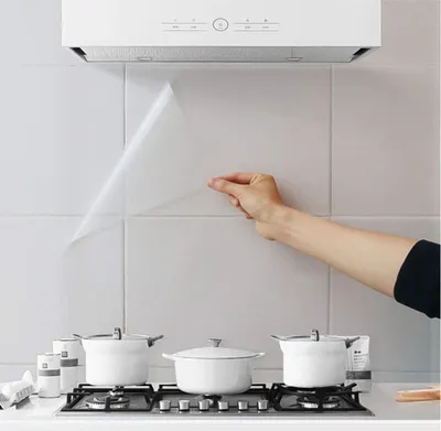Produktbild von Ölbeständige Wandaufkleber 3 Stück, Transparenter Spritzschutz Für Küche, Hitzebeständiger Wandschutz Für Herd Und Arbeitsplatte